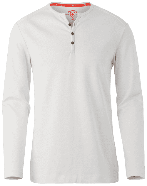 Men Longsleeve 3Button, 977, White