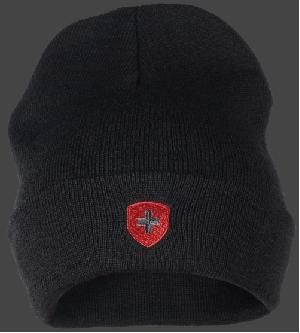 Hafenmütze, Classicstrick, Schwarz/Rot/Anthracite