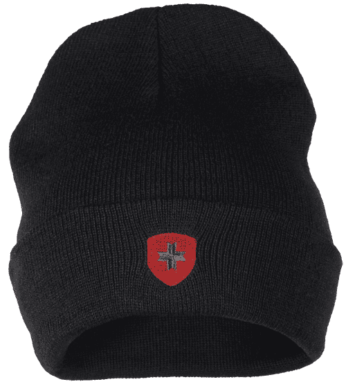 Hafenmütze, Classicstrick, Schwarz/Rot/Anthracite