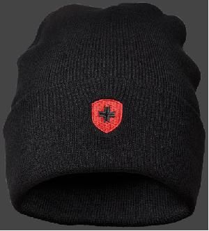 Hafenmütze, Classicstrick, Schwarz/Rot