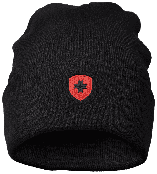 Hafenmütze, Classicstrick, Schwarz/Rot