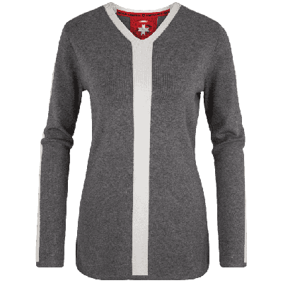 Damen Pullover 013, 942, Ashgrey/Ivory