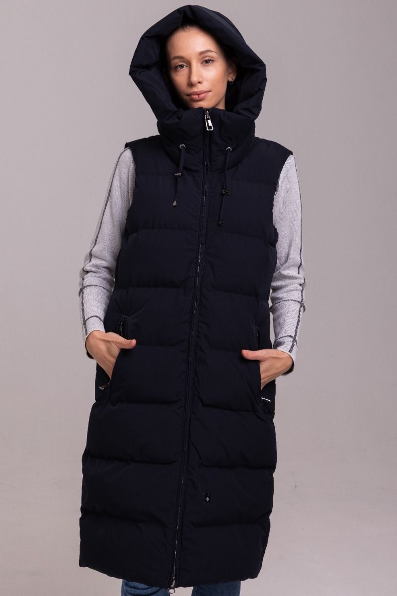 Goldmine Long Vest, 565,   Midnightblue