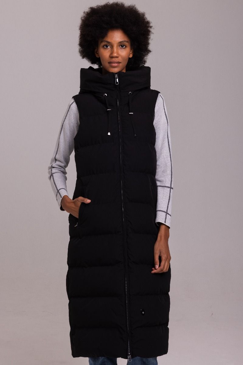 Goldmine Long Vest, 565,  Schwarz