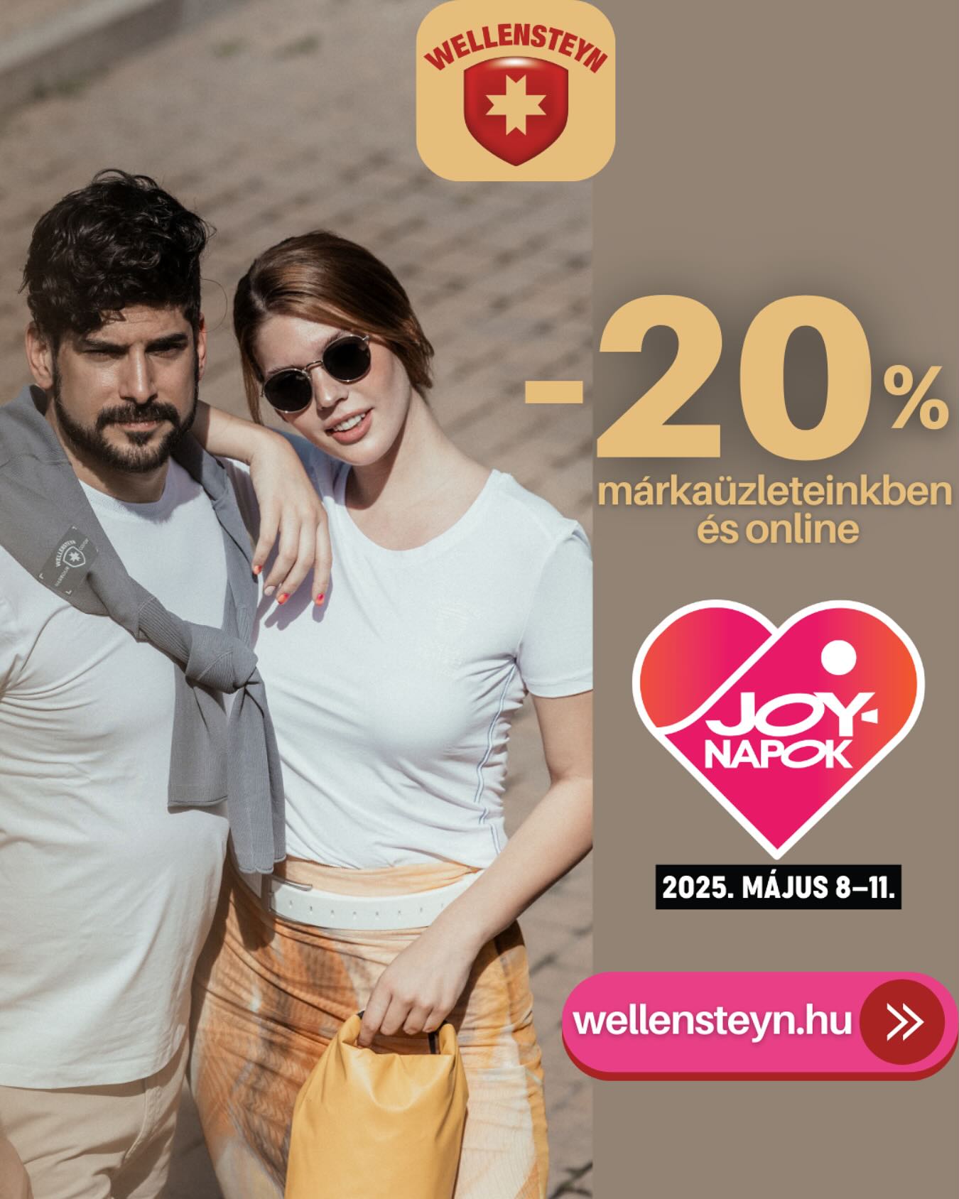 🎉 JOY-napok a Wellensteyn-nél – stílusos választás, most kedvezményesen! Május 8–11. között minden termékünkre 20% kedvezmény jár üzleteinkben és webshopunkban egyaránt. 🖤 💥Ráadásul már hétfőtől extra ajánlatokkal várunk márkaüzleteinkben. ���WELLENSTEYN BUDA: 1034 Budapest, Bécsi út 154 - GOBUDA Mall WELLENSTEYN VÁCI: 1056 Budapest, Váci utca 41/A WELLENSTEYN PEST: 1136 Budapest, Pannónia utca 15 ���A kuponokat megtalálod a JOY magazinban, a magaziner.hu oldalon vagy a JOY Hungary alkalmazásban. A kedvezményt wellensteyn.hu-n a kuponkóddal lehet a fizetésnél, a kuponkód mezőbe beírva érvényesíteni. #wellensteyn #wellensteynhungary #divat #ruha #outfit #fashion #wellensteynkabát #tavaszikabát #átmenetikabát #mellény #womensfashion #mensfashion #springfashion #joynapok