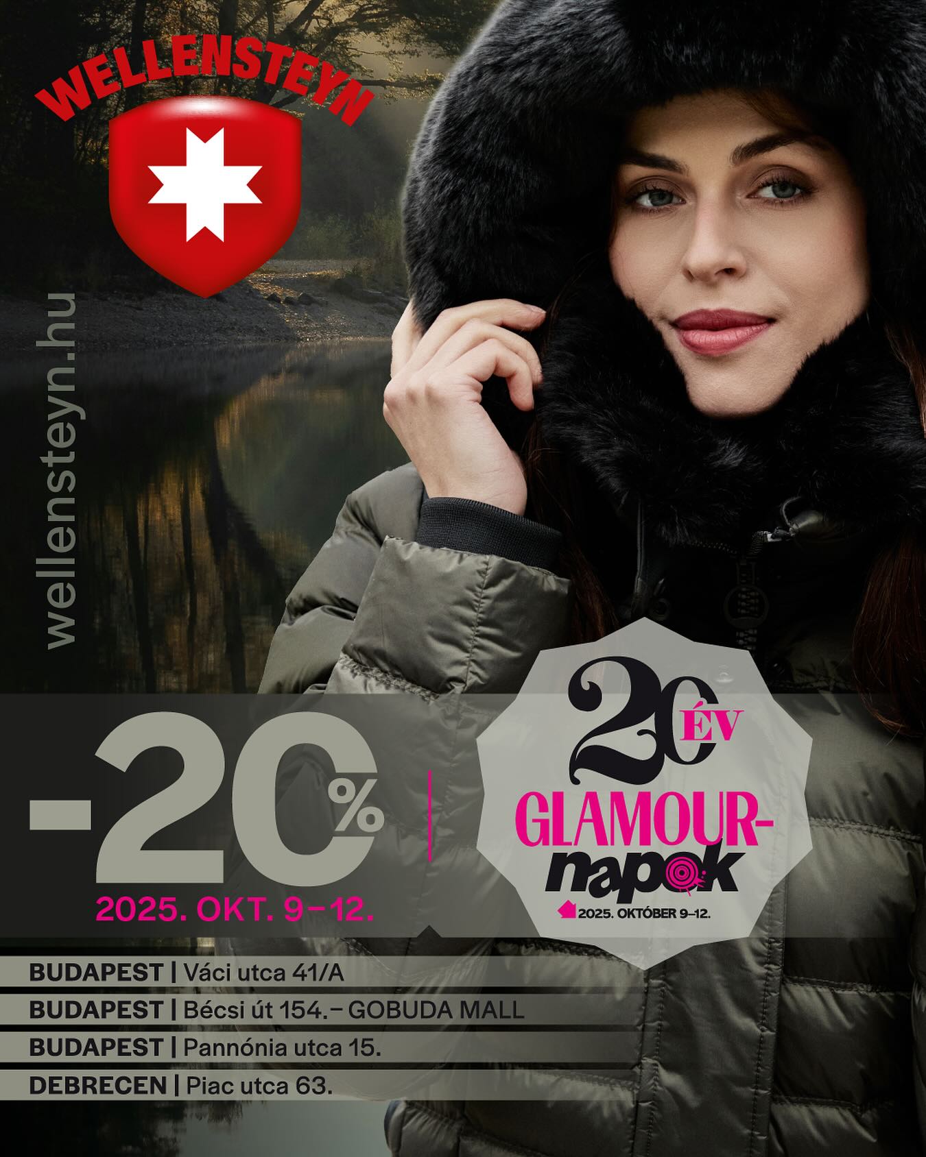 🔥Glamour-napok a Wellensteynnél! Október 9–12. között 20% kedvezménnyel szerezheted be kedvenc Wellensteyn darabjaidat! Gyere el valamelyik márkaüzletünkbe: 📍 1056 Budapest, Váci utca 41/A 📍 1034 Budapest, Bécsi út 154. – GOBUDA Mall 📍 1136 Budapest, Pannónia utca 15. 📍 4025 Debrecen, Piac utca 63. Vagy vásárolj online: wellensteyn.hu 🎟️ A 20 éves GLAMOUR-napok kuponjait megtalálod a szeptember–októberi GLAMOUR magazinban, a GLAMOUR Plusz felületein, az appban vagy a glamour.hu/plusz oldalon. A webshopban a kuponkódot a fizetésnél tudod érvényesíteni a kuponkód mezőbe beírva. #wellensteyn #wellensteynhungary #divat #ruha #outfit #fashion #wellensteynpulóver #pulóver #womensfashion #mensfashion #newseason #newcollection #újkollekció #autumnfashion #glamournapok #kedvezmény #promóció